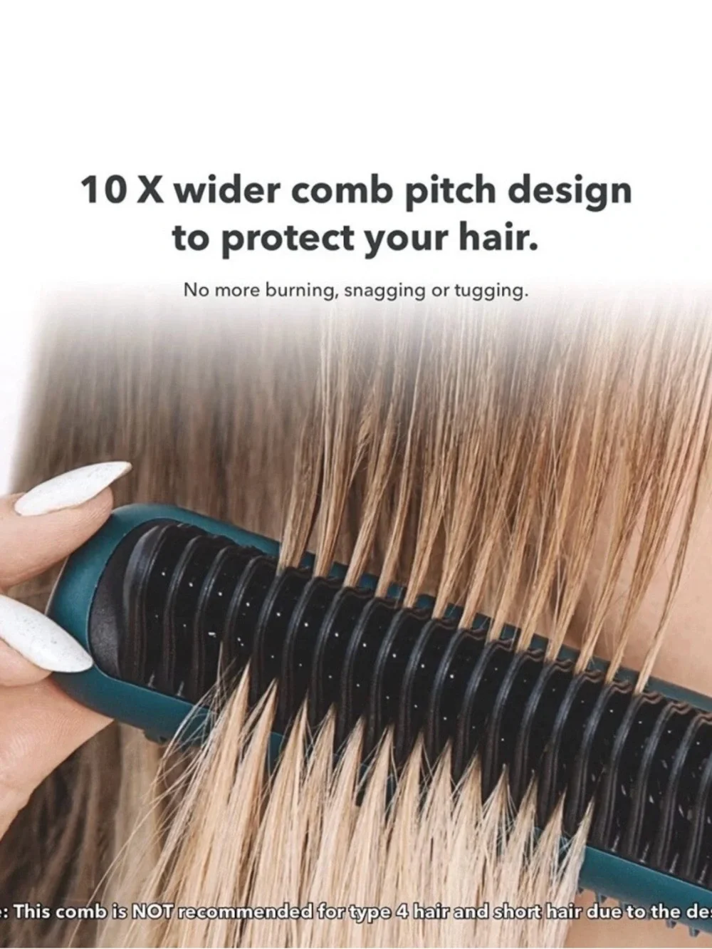 NIB Ceramic Heated Hair Straightening Brush - Women Hair Styler